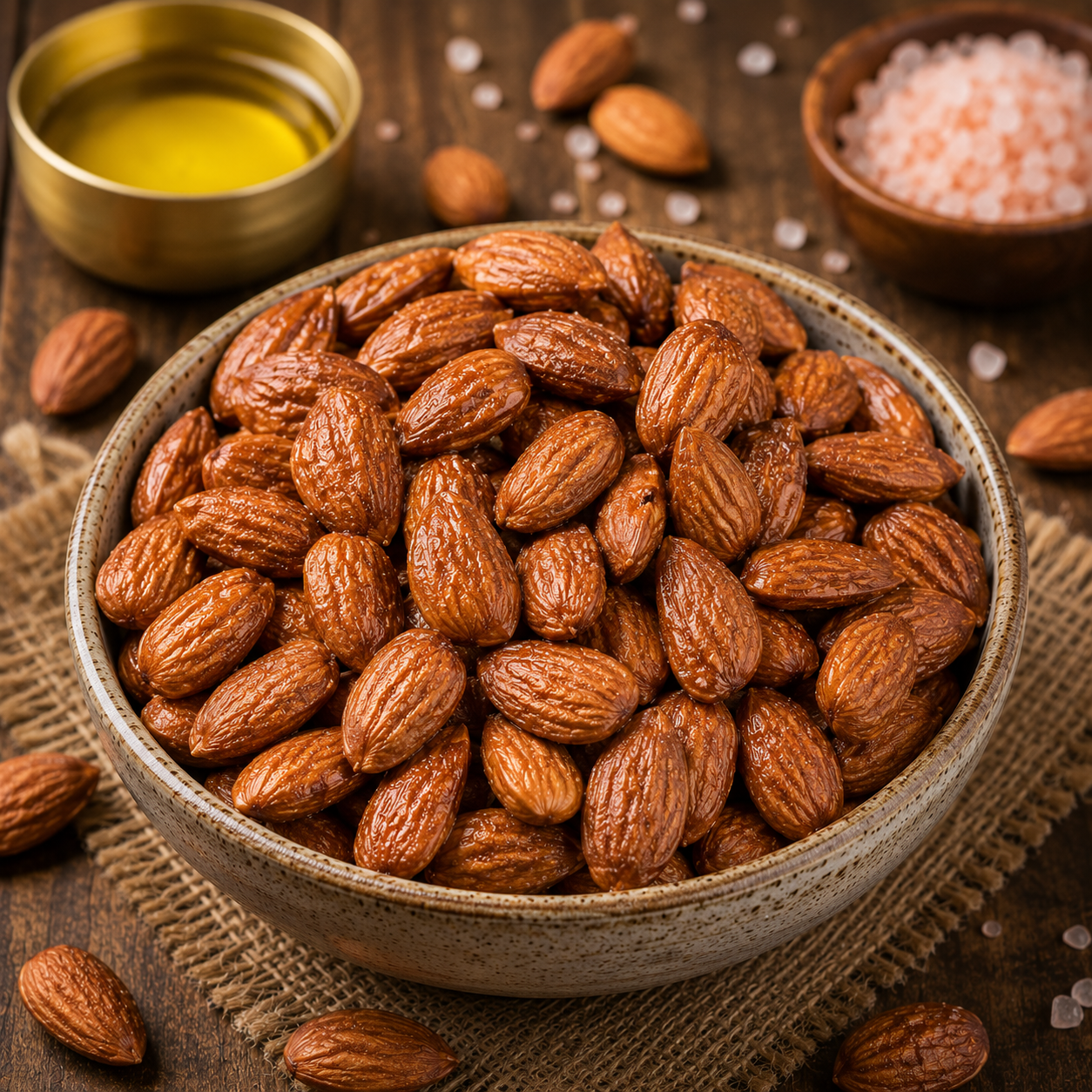 Poshanix Elite California Almonds | Lightly Roasted in Ghee & Roack Salt | High Protein Healthy Snack