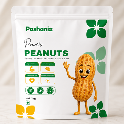Poshanix Power Peanuts | Lightly Roasted in Ghee & Rock Salt