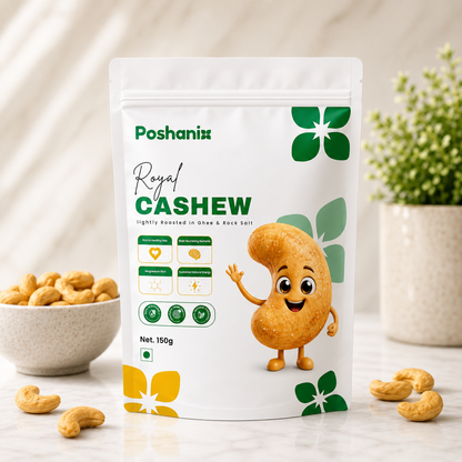 Poshanix Royal Cashew | Lightly Roasted in Ghee & Rock Salt