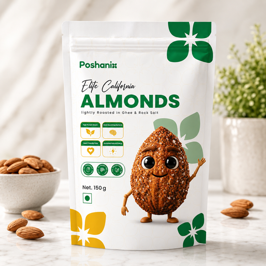 Poshanix Elite California Almonds | High Protein Healthy Snack