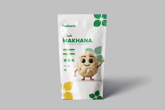 Poshanix Ghee Roasted Jumbo Makhana | Light & Crunchy Healthy Snack
